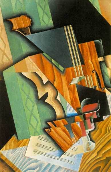 لوحات الفنان خوان غريس,juan Gris Still_life_with_violin_and_glass