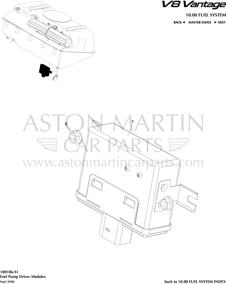 carburant - Modules de commande de pompe à carburant Aston Martin V8 Vantage 6T87BFYXW2NVBDA97GJ2DWTNX