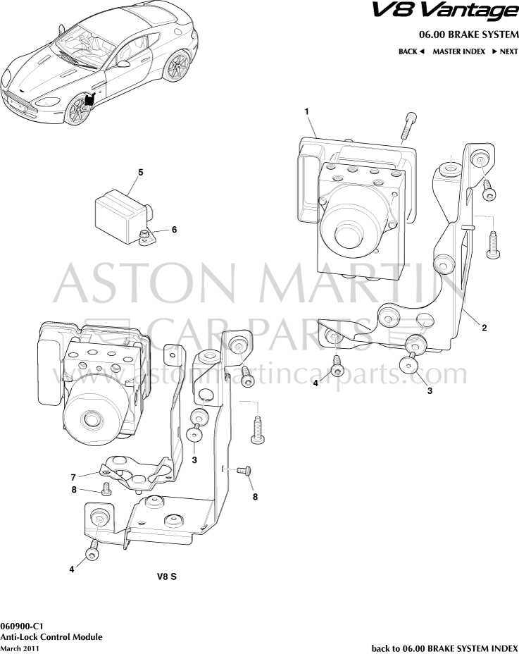 module - Module de contrôle anti-blocage Aston Martin V8 Vantage C47X5WZSJLSMF34N66ZU66RR8