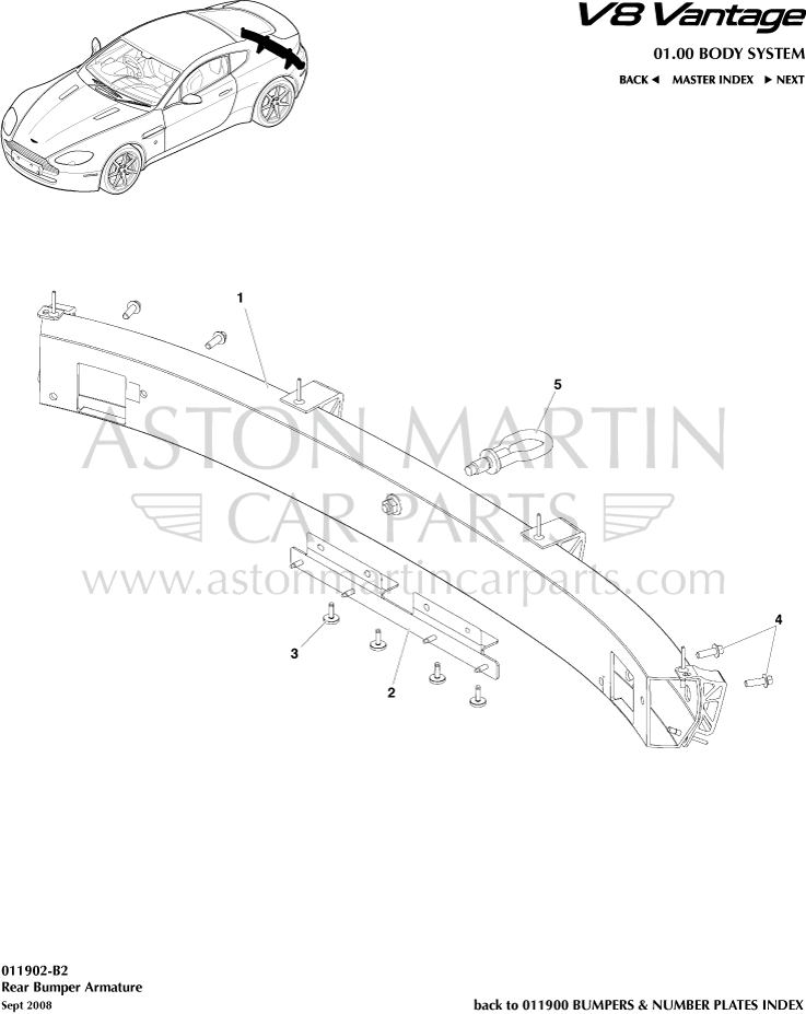 Armature de pare-chocs arrière Aston Martin V8 Vantage HNRKU7A6RCSPT2VYSG4YAS6R4