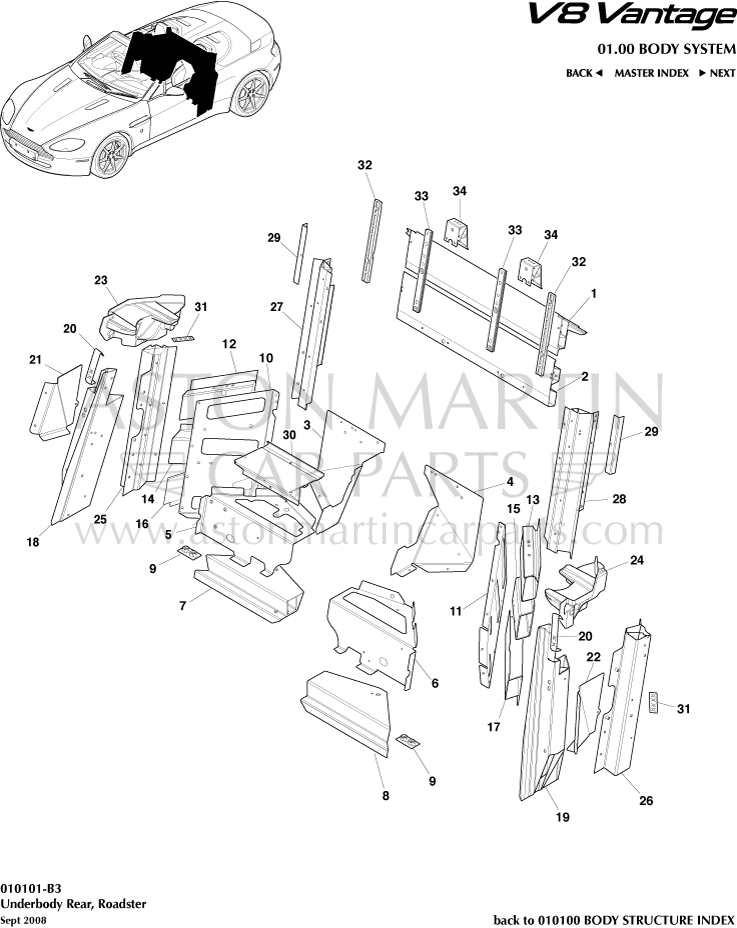 Aston Martin V8 Vantage Underbody Arrière (Roadster) P4QSDSB6VK3SBWU58XJ3SU6LZ