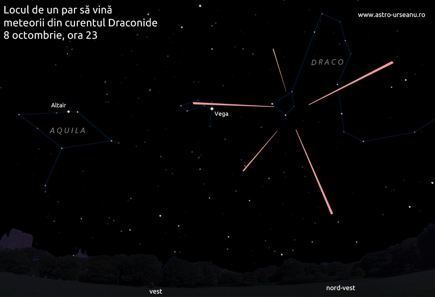 SPECTACOL DE METEORI IN ACEASTA NOAPTE PE CERUL ROMANIEI Draconide