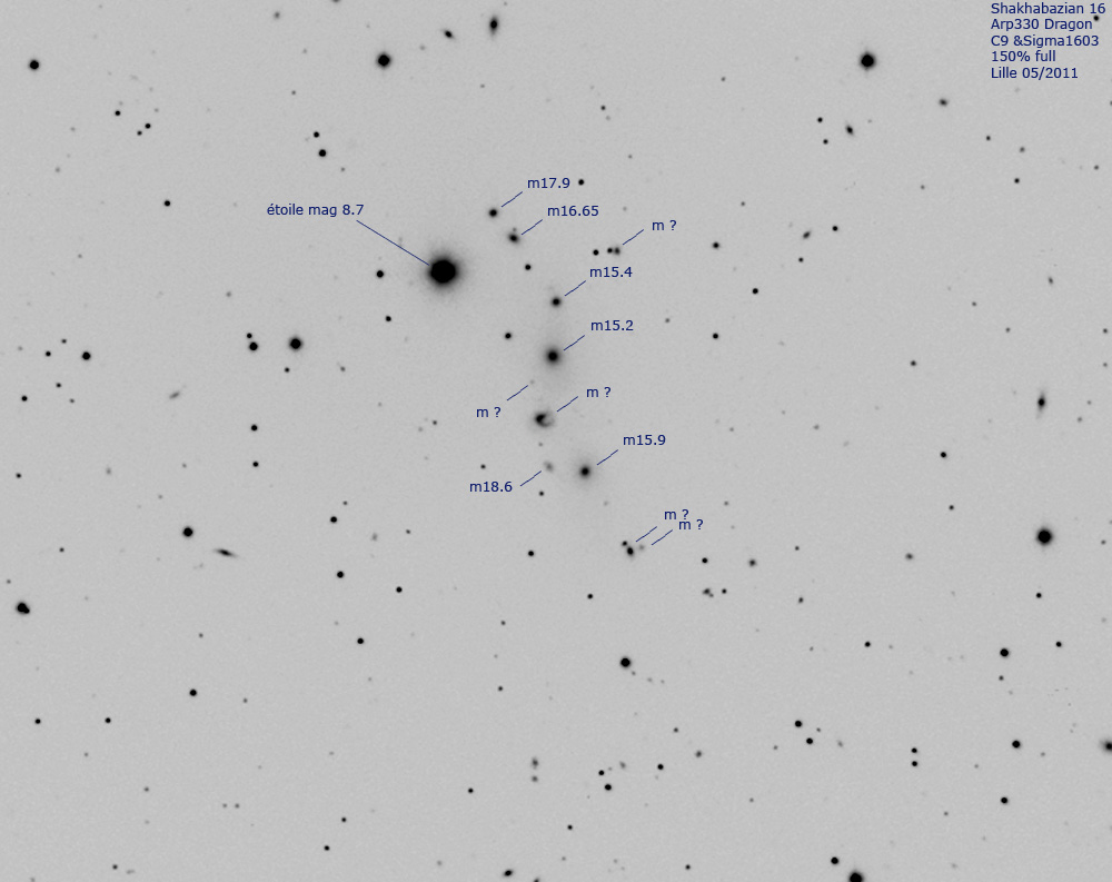 Découverte des chaines de galaxies. Ugc10583neg