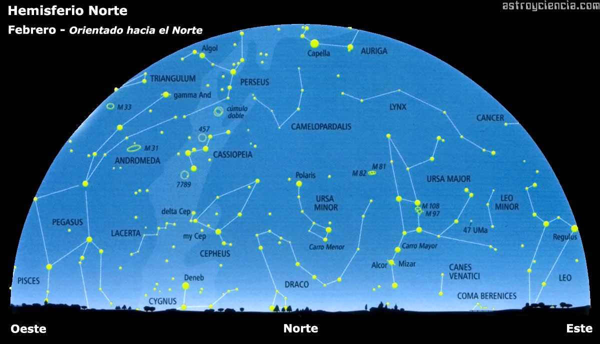 Carta celeste para el mes de Febrero Carta-celeste-febrero-hemisferio-norte-N