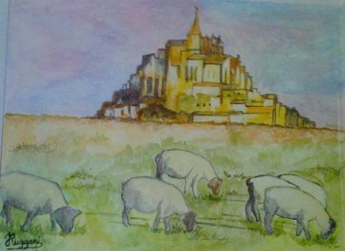 لوحات تشكيلية بريشة الرسام الفرنسي    N I N N E J A Le-mont-st-michel_500x500