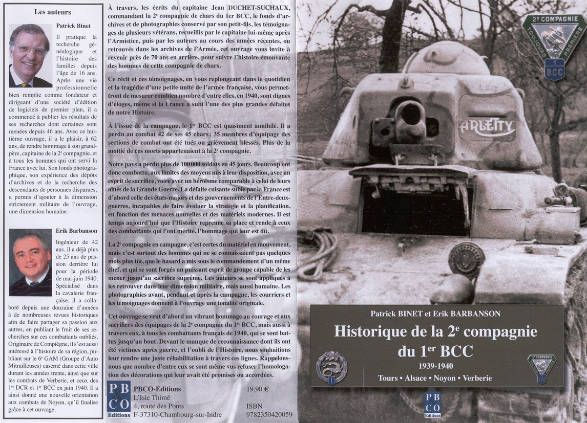 Historique de la 2e Cie / 1e BCC - 1939 1940 BCC1