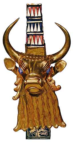 الحضارة السومريه ( العراق ) Golden_bull_head