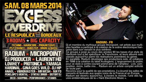08/03/2014 - Bordeaux- EXCESS OVERDRIVE - w/ Radium.. RADIUM-bordeaux-affichette