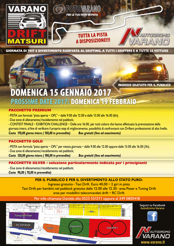 Varano Drift Matsuri - Track Day Drifting - Domenica 15 Gennaio 2017 Locandina-VDM-2017