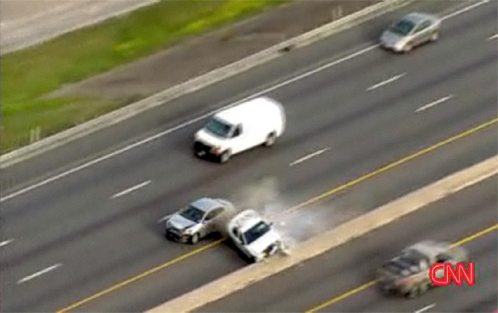 Should car chases be broadcast on live TV? High-speed-chase-police-car-flips-over