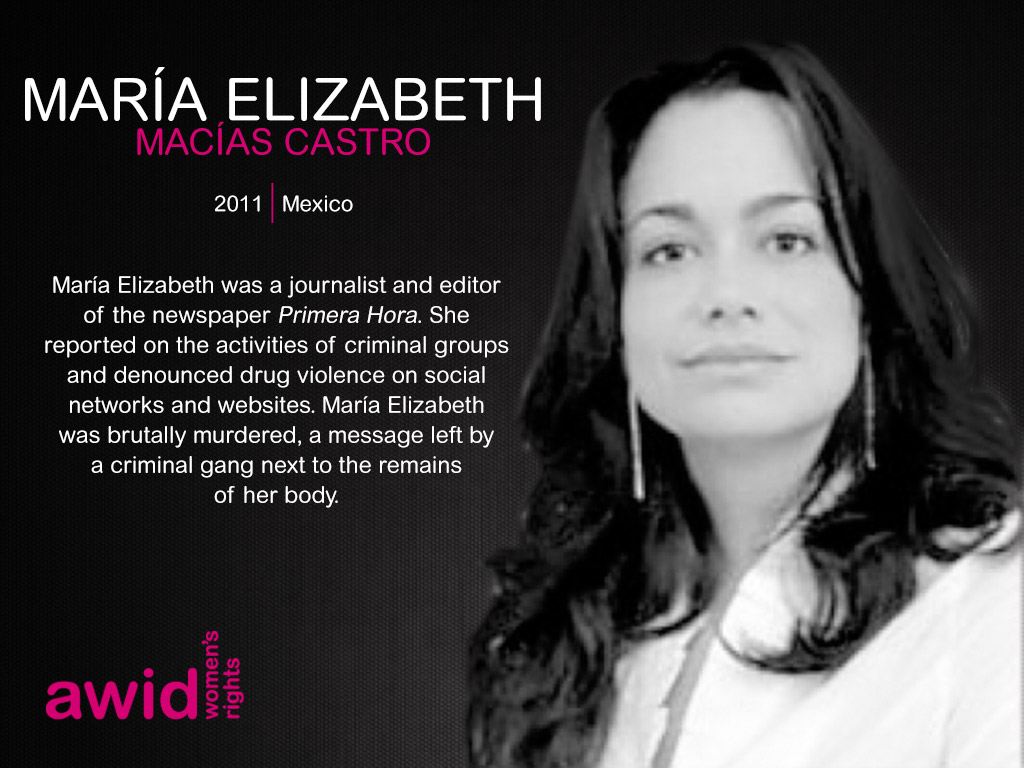 16 defensoras fueron asesinados, incluyendo 6 periodistas y defensores de los derechos  78_maria-elizabeth-macias-castro_en