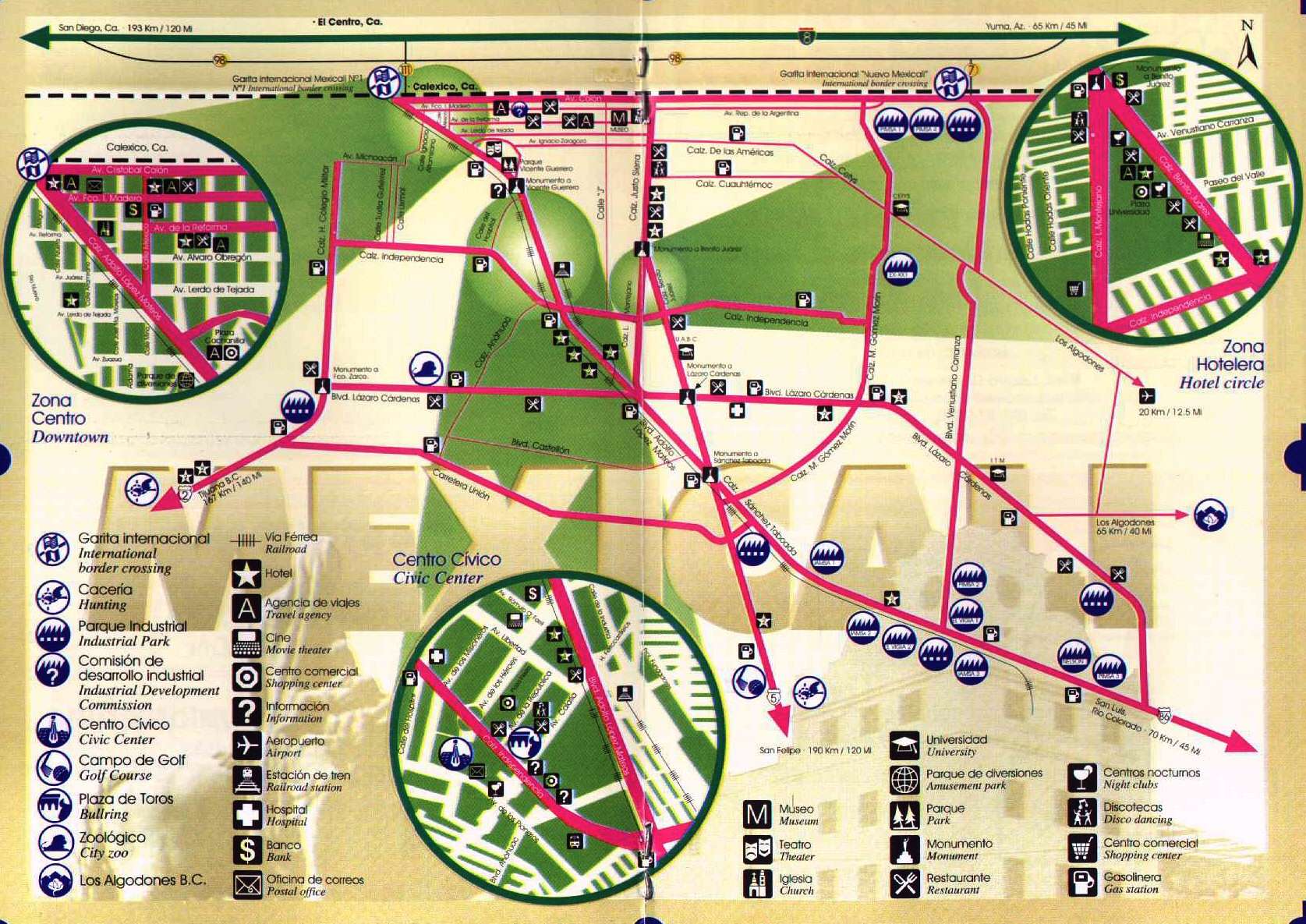 route From Mexicali, San Luis and Los Algodones HWY 5  Mxl-location-map