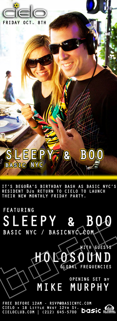 10/8/10 Basic NYC > SLEEPY & BOO + Friends @ Cielo - Fri. Oct. 8 - Boo's B-Day Bash! Free before 12 Cieloflyer1008flyer