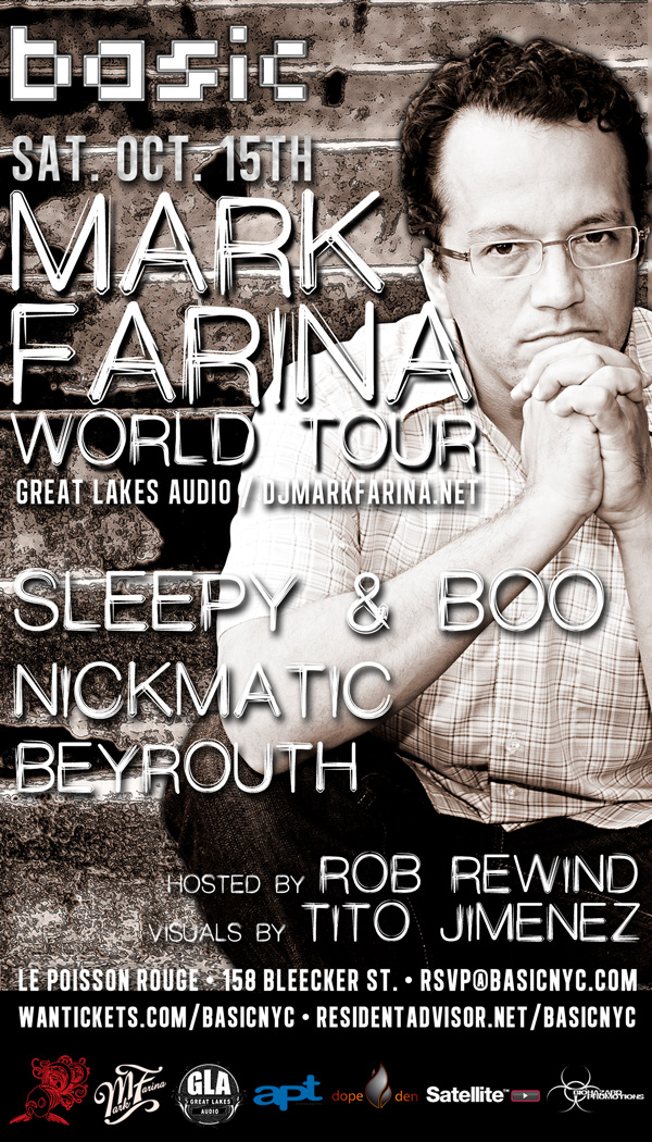 Basic NYC > MARK FARINA (Great Lakes Audio, SF) @ (le) Poisson Rouge - Sat. Oct. 15th Farina101511