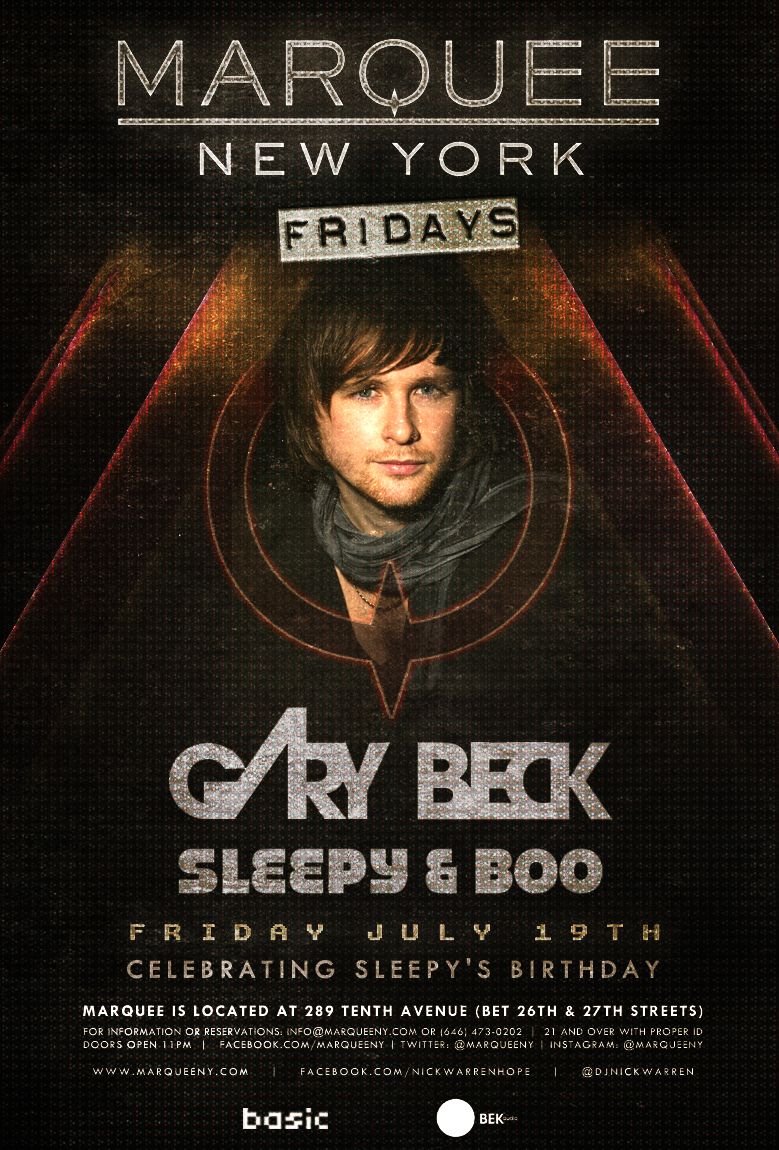 7/19 GARY BECK + SLEEPY & BOO - Marquee - Sleepy's B-Day Garybeck071913