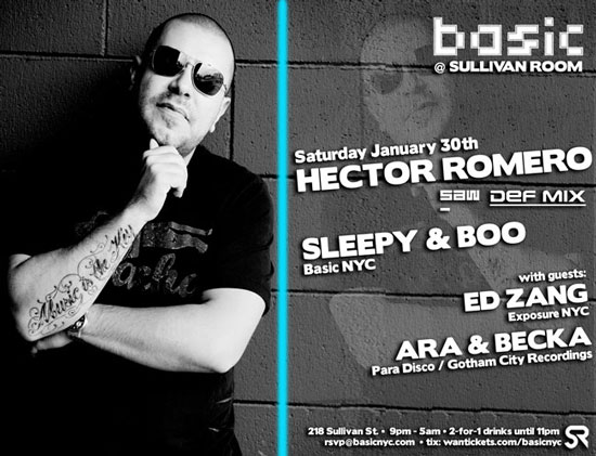 Basic NYC > HECTOR ROMERO (SAW Recordings) @ Sullivan Room - Sat. Jan. 30th Hector013010mailer