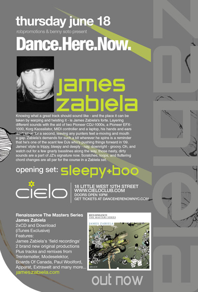 JAMES ZABIELA w/Sleepy & Boo @ Cielo Thurs. 6/18 Jz061809back