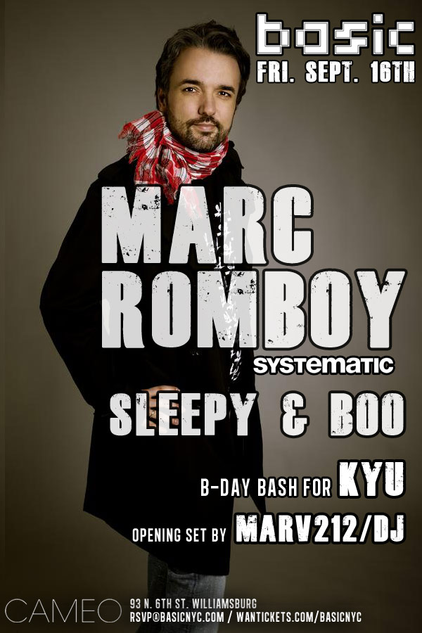 Basic NYC Presents MARC ROMBOY (Systematic) @ Cameo Gallery - Friday Sept. 16th Romboy091611