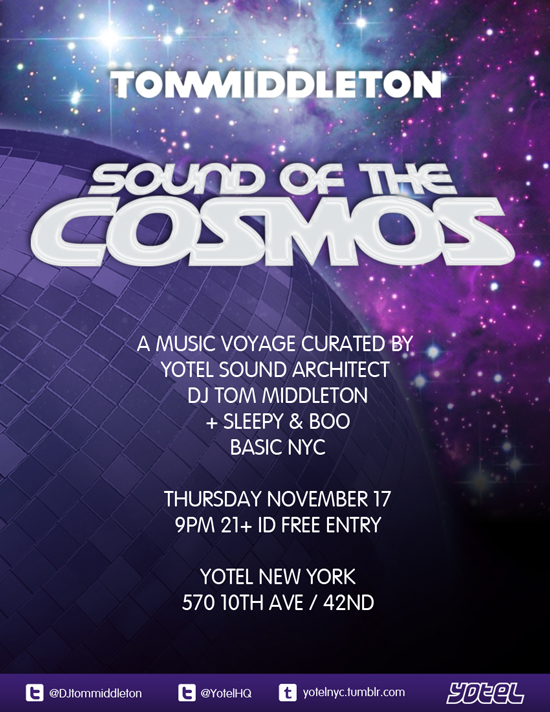 TOM MIDDLETON Sound of the Cosmos w/Sleepy & Boo @ Yotel - Thurs. Nov 17 - FREE ENTRY Tom_middleton_yotel_nov11a