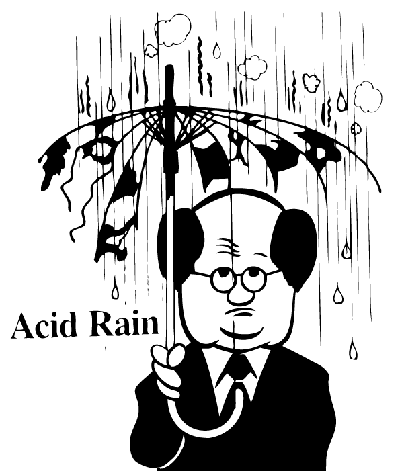 Acid Rain falling over Hawaii - Green leaves falling off trees - LAVA falling Acid-Rain-Bald-Man