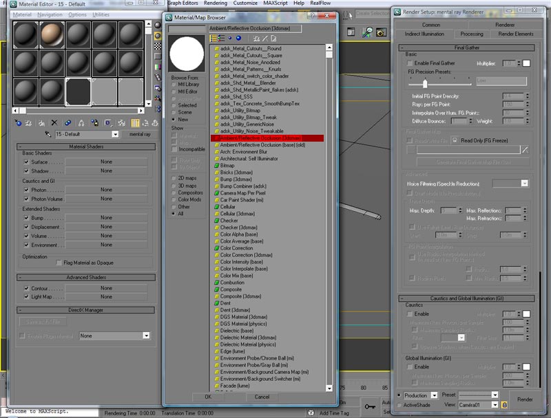 maya - Comment réaliser une passe d'occlusion avec Maya 2009? 3