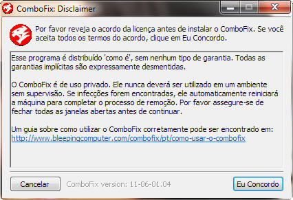 Usando o ComboFix Combofix-disclaimer