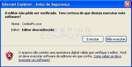 Usando o ComboFix Open-file-warning