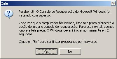 Usando o ComboFix Recovery-console-installed