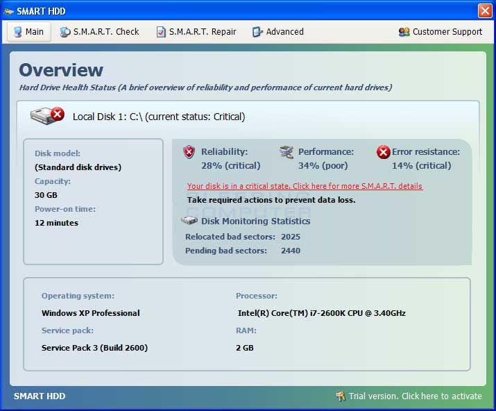 S.M.A.R.T. Check, Drive Sector Not Found Error, Other Issues Smart-hdd