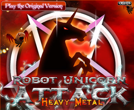 [GAME HAY] Game Flash vui "ROBOT UNICORN ATTACK HEAVY METAL " Robot-unicorn-attack-main-screen