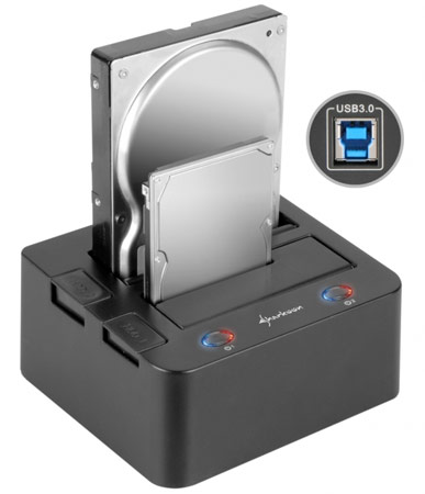 Dock USB 3.0 para dos discos duros a la vez, de Sharkoon Sharkoon-hdd-dock-dual