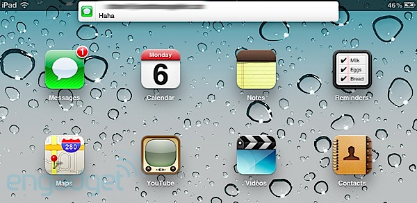 Hands-On - iOS 5 Preview Ios-dropdown-notifications-ipad