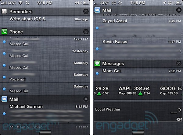 Hands-On - iOS 5 Preview Ios-notifications-sidebyside