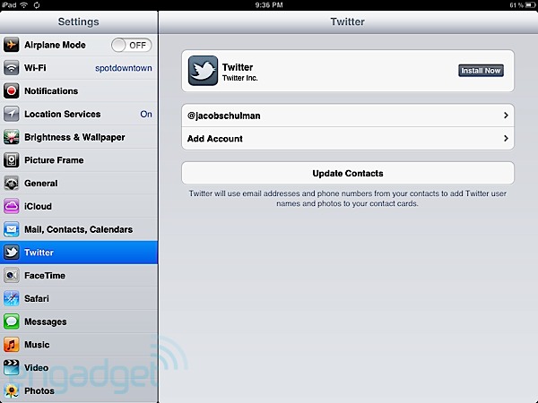 Hands-On - iOS 5 Preview Twitter-settings-ios-5-ipad