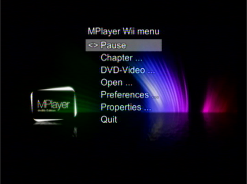  MPlayer Wii[Multihost] Homebrew_channel_loading_mplayer_main_screen