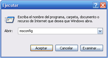 Eliminar “boot screen” de Windows XP en el inicio del sistema Ejecutar-msconfig