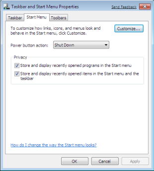 أظهـار أمـر RUN في windows 7 Start-menu-properties