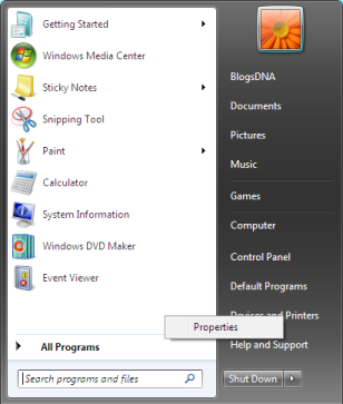 بالصور : شرح أظهـار أمـر RUN في windows 7 Windows-7-start-menu