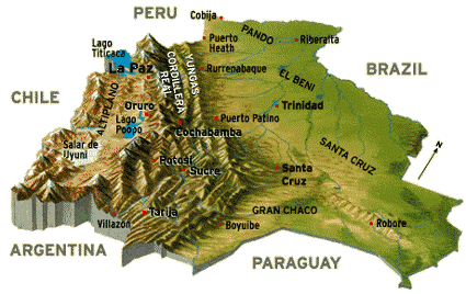 معلومات عامة عن بوليفيا Bolivia_facts_geography_map_topography