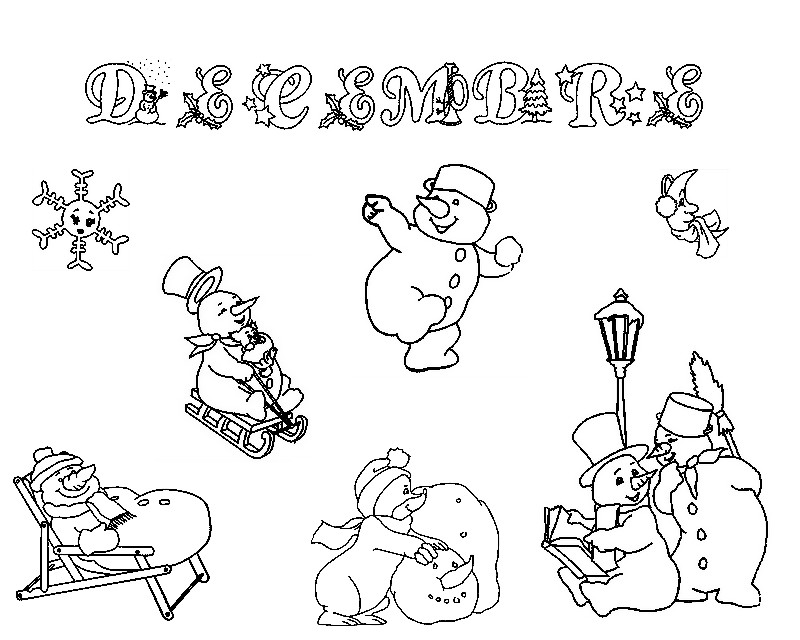 coloriage les mois de l année Coloriage-decembre