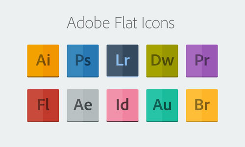 يقونات شبكات التواصل الاجتماعية المصممة بشكل بسيط على نظام أبل الجديد Adobe-Flat-Icons-PSD