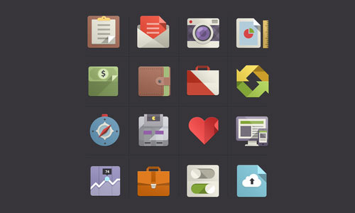 يقونات شبكات التواصل الاجتماعية المصممة بشكل بسيط على نظام أبل الجديد Flat-Design-Icons-Set-Vol2