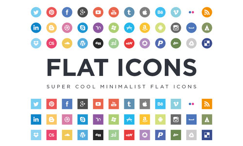 يقونات شبكات التواصل الاجتماعية المصممة بشكل بسيط على نظام أبل الجديد Flat-Icons-EPS