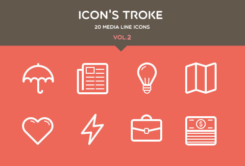 يقونات شبكات التواصل الاجتماعية المصممة بشكل بسيط على نظام أبل الجديد Flat-Stroke-Line-Icons-Set-Vol2