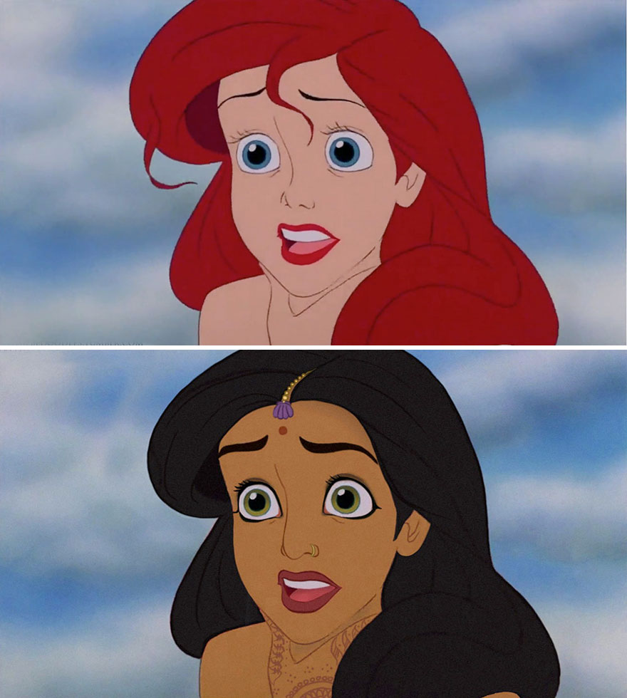 Image / Vidéo du jour - Page 13 Disney-princess-reimagined-different-race-let-there-be-doodles-1