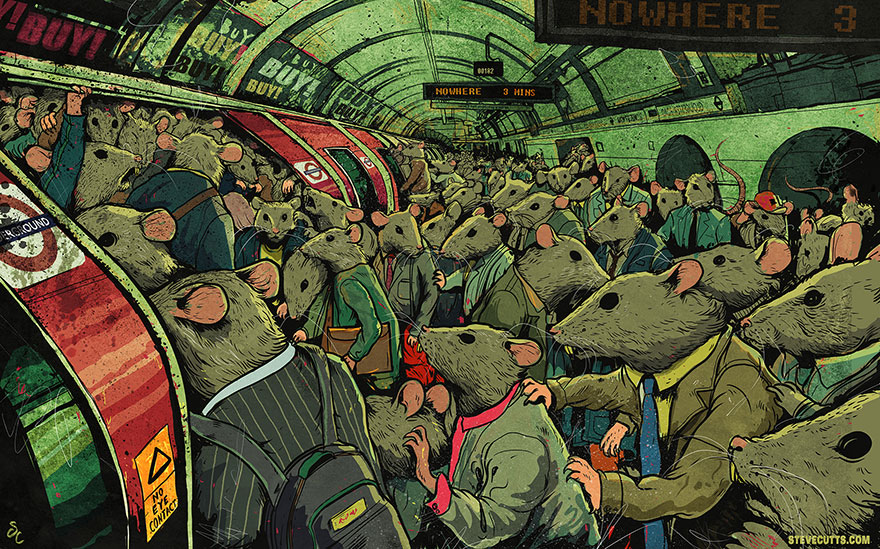 La triste verdad sobre el mundo actual ilustrada por Steve Cutts  Ilustraciones-criticas-mundo-moderno-steve-cutts-4