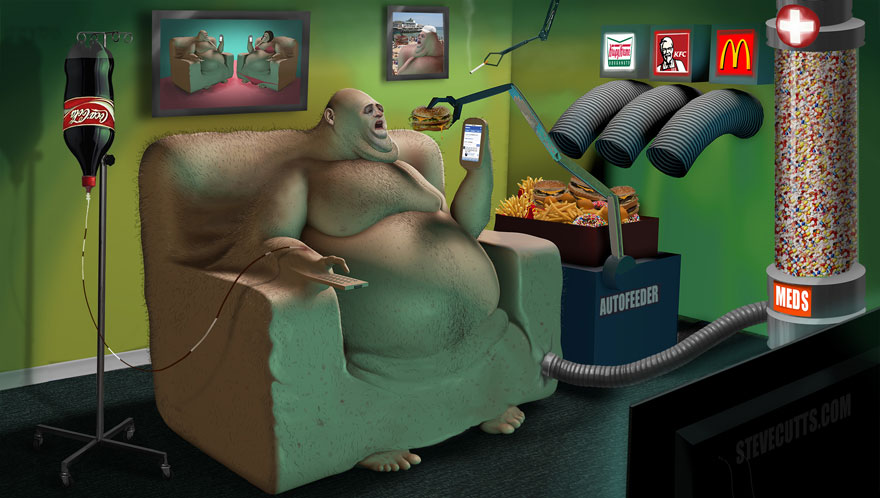 La triste verdad sobre el mundo actual ilustrada por Steve Cutts  Ilustraciones-criticas-mundo-moderno-steve-cutts-8