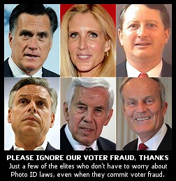 Trump begs for Black vote while GOP demands VOTER ID. . . FalseResidencyVoterFraud_Romney_Coulter_White_Huntsman_Lugar_Akin_med