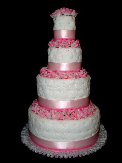 صور كيكة يم يم شرفوا كلوا بمناسبة يوم ميلادى 4-Tier-Pink-Towel-Cake