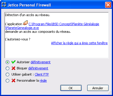 Configurer le pare-feu pour PG avec Jetico Jetico_publi